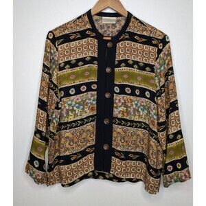 Coldwater Creek S/ M Cardi Jacket Vintage Y2K 90’s Ethnic Boho Rayon